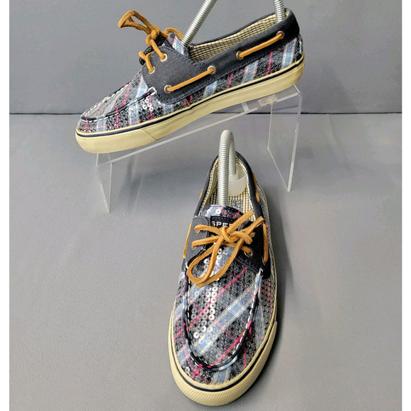 Sperry Top-Sider Shoes Loafers Womens 8M Sequin Blue Pink Plaid Flats #9447806 - Picture 11 of 13